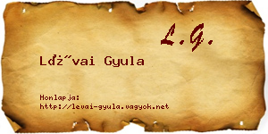 Lévai Gyula névjegykártya